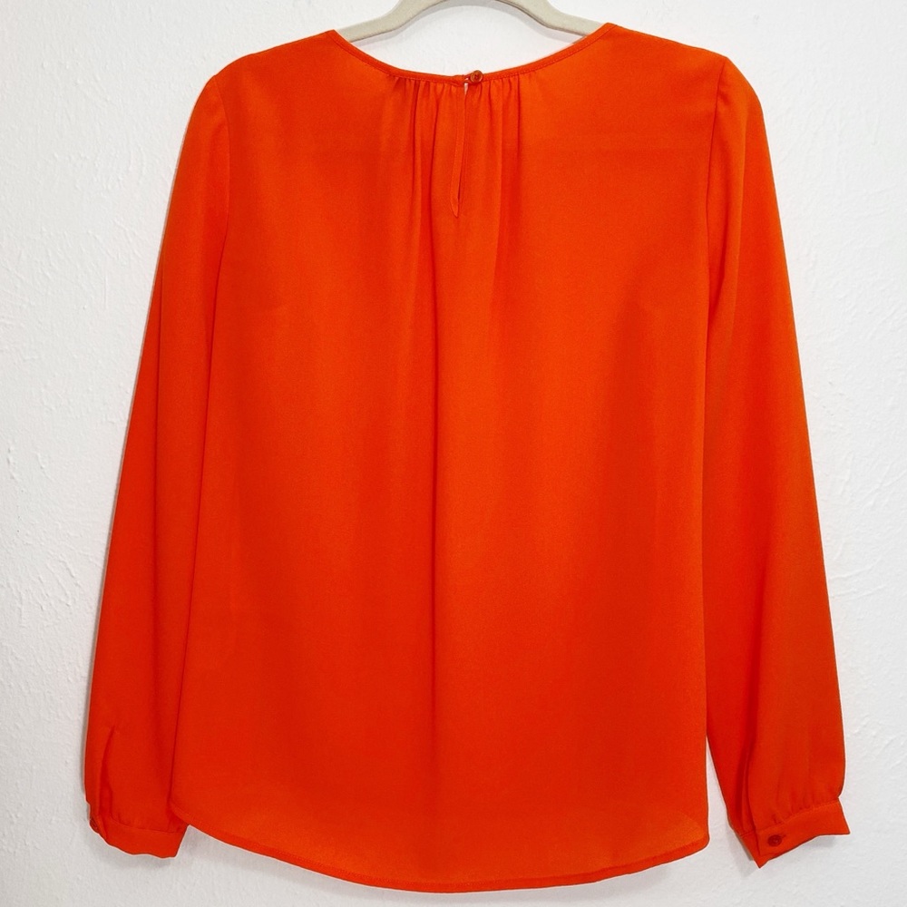 Cremieux Orange Long Sleeve Blouse Size XS - Picture 6 of 6